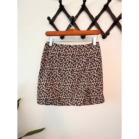 90s Leopard Print Mini Skirt, Small - Picture 1 of 6